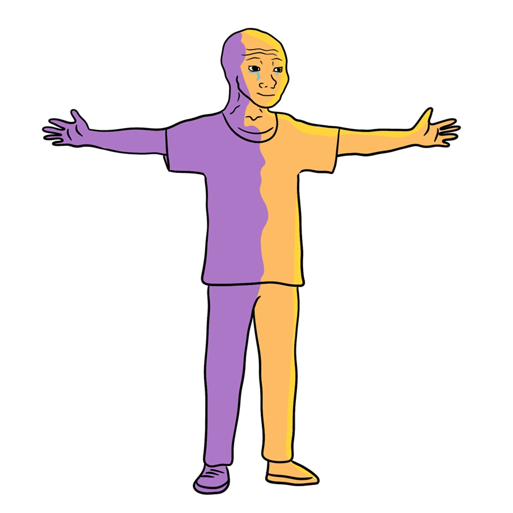 Centered overlay illustration